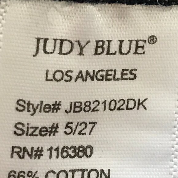 Judy Blue Relaxed Fit Jeans Women 5/27 Blue Mid Rise Dark Wash Distressed Denim - Picture 12 of 14